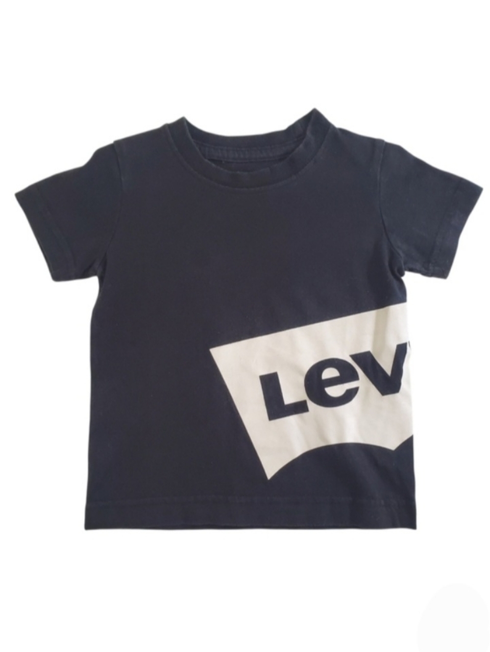 K1093 * Levi's Boys Batwing Logo Side Graphic Tee Black White Size 2T